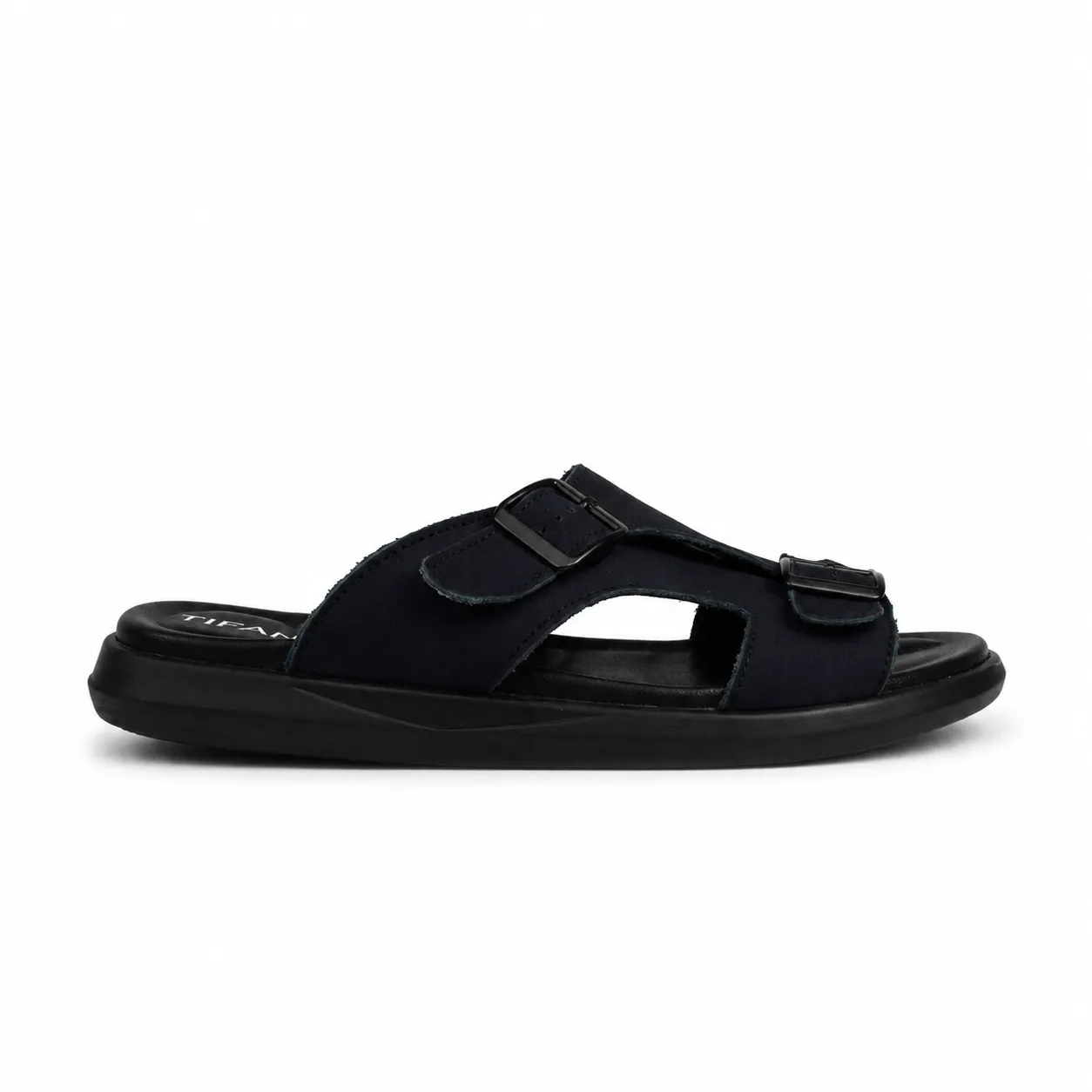 Sandales pour homme 035 noir daim nibique  miniature